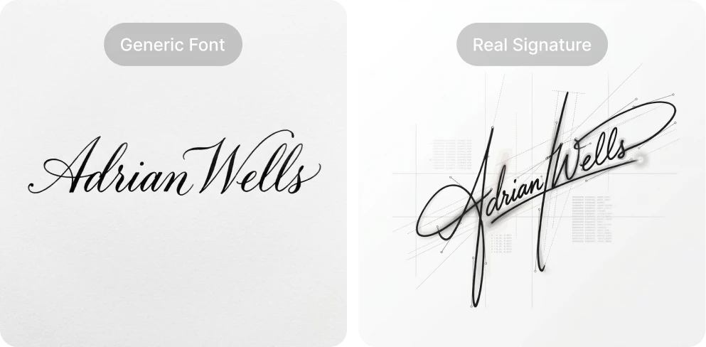 What "AI-generated" actually means - not just a font with a fancy name.