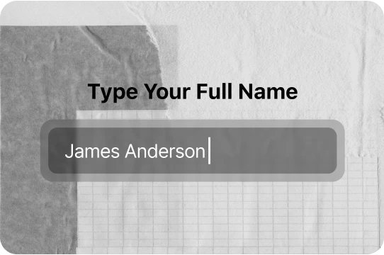 Type any name. Any initials.