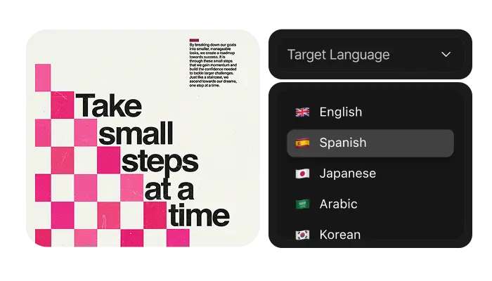 Pick your target language